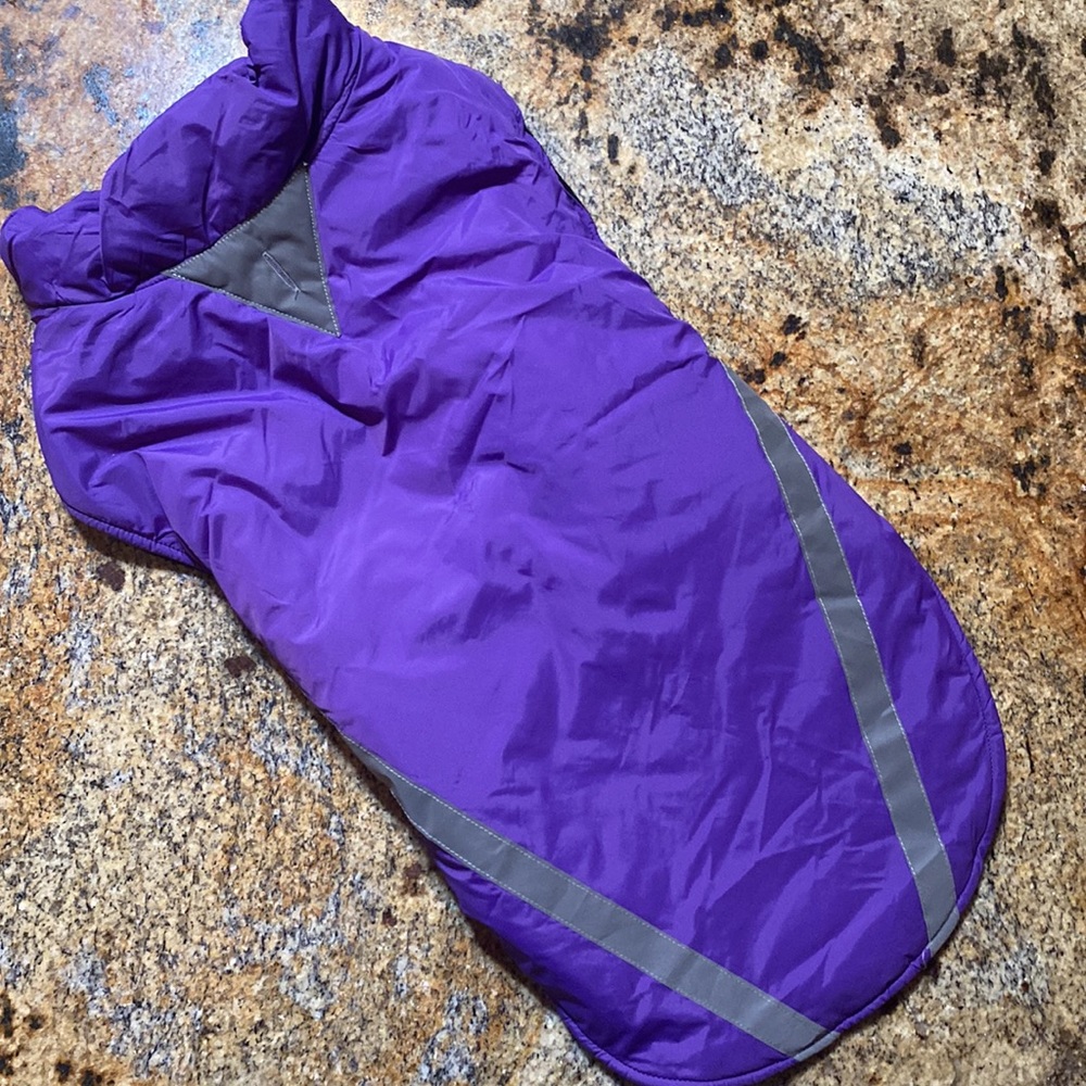 New Wind breaker dog jacket. Purple reflective